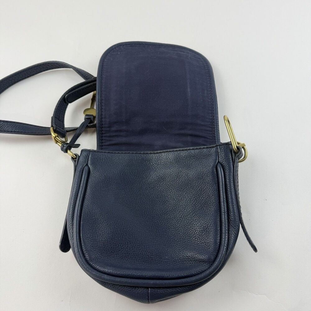 Fossil Rumi Small Crossbody Bag Suede Pebble Leather Mix Braid Trim Boho Flaw - Picture 5 of 13